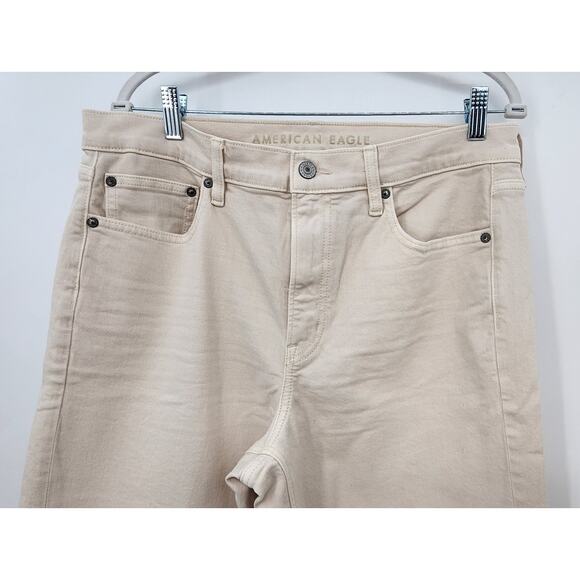 New NWOT American Eagle Super High Rise Straight Jeans Off White Size 12‎ - Picture 6 of 10